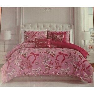 Juicy Couture Coquette Pink Bow Comforter Set, Queen